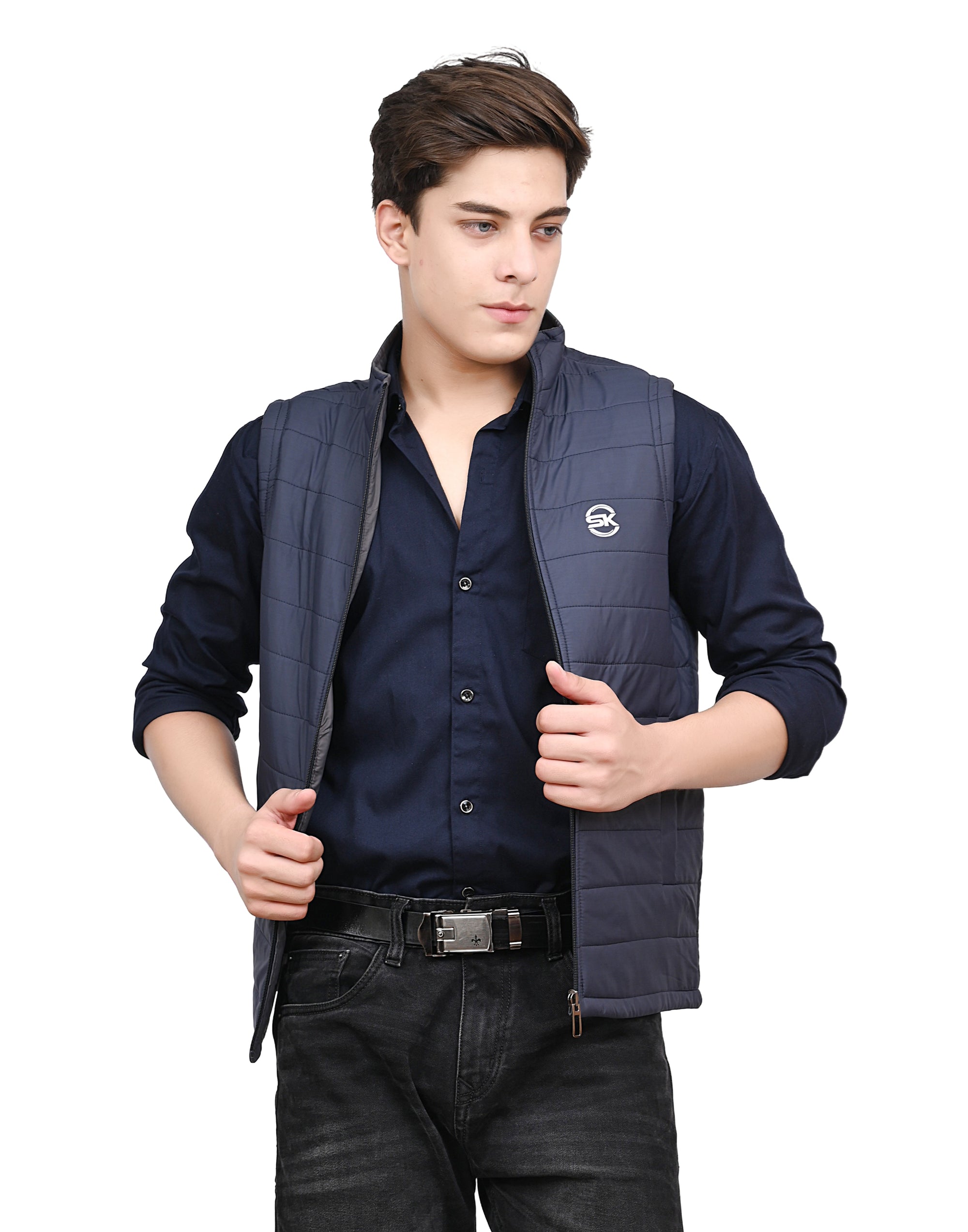 Amaira Wear — men’s reversible quilted Nehru jacket (bandi)
