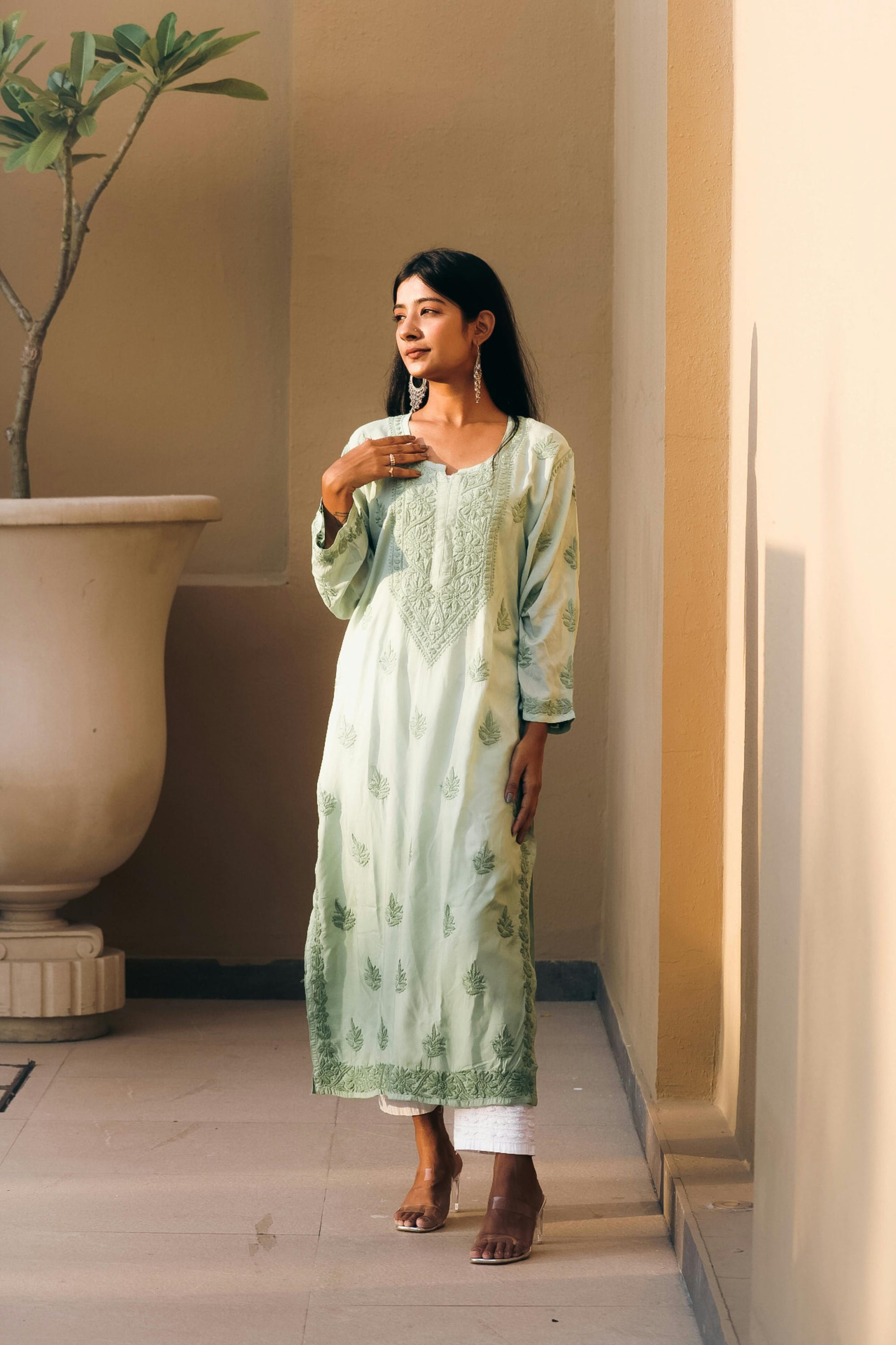 Green A-Line Kurti