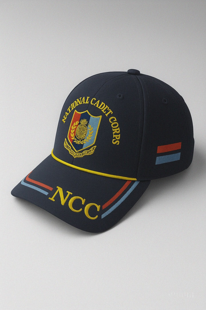 Navy Blue NCC Cadet Cap with Embroidered Logo